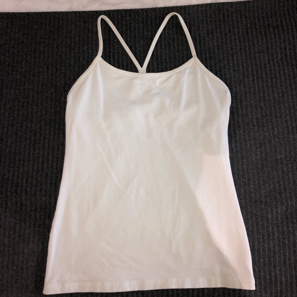 Lululemon power Y white tank!
